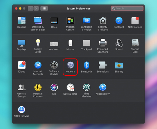 Bước 2: Kế tiếp chọn Network